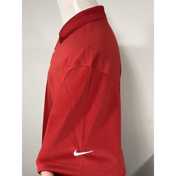 Nike Golf DriFIT Polo XL Red Moisture Wicking Performance Shirt Bach Embroidered - Picture 8 of 16